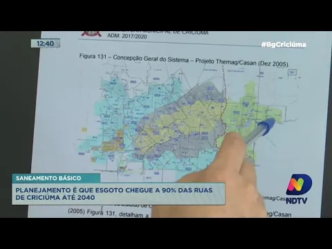Saneamento básico: planejamento é que esgoto tratado chegue a 90% das ruas de Criciúma até 2040