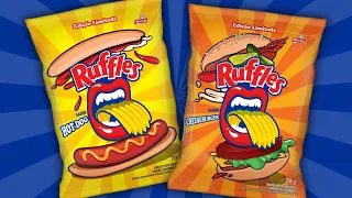Provei Ruffles sabores Hot Dog e Cheeseburger