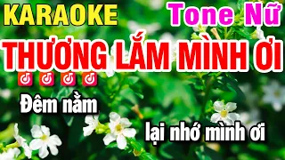 Karaoke Thương Lắm Mình Ơi Tone Nữ | Cha Cha Cha Beat Chuẩn Dễ Hát | Huỳnh Lê