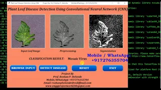 Plant Disease Detection Using Deep Learning Neural Network CNN Python Project Source Code