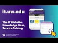 The UW-IT website Knowledge Base and Service Catalog