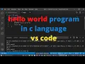 C Hello World Program in visual studio code in hindi
