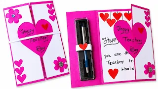 Easy Teachers Day Card Making | Handmade Card with Pen Gift | Teachers Day Card