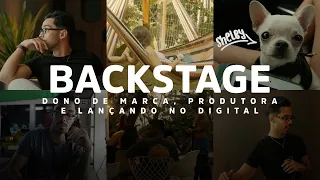 Bastidores de produção de conteúdo, shooting para marca e primeiro lançamento no digital