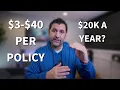 How much an insurance agent makes per policy