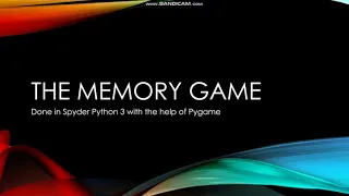 memory game I Course Project I PYTHON 3