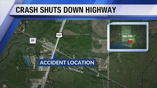 Crash shuts down Highway 331 at Highway 20 intersection