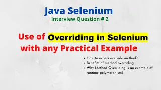 Java Selenium 1 Use of Overriding in Selenium with any Practical Example NATASA Tech