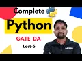 User Input in Python Lecture 5 Python Complete Course GATE DA Puneet Kansal