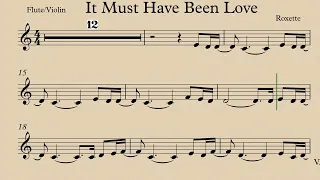 Download It Must Have Been Love Flute Violin Play Along Sheet Music Partitura MP3