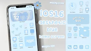 iOS16 Aesthetic Light Blue homescreen make your phone aesthetic