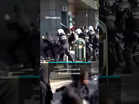 Police clash with protesters in Brussels over cost of living