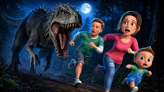 Giant T-Rex in the Night Forest! 🌙🦖 | Family Rescue Story