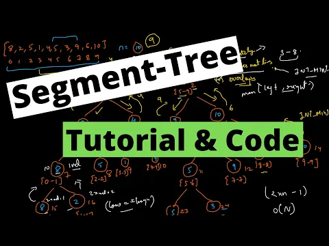 Segment Tree: Build and Query | Live Coding.. - YouTube thumbnail