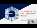 Day 2 Java Variables and Data Types Explained in 5 Minutes Java for Beginners