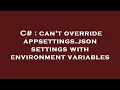 C can t override appsettings json settings with environment variables