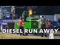 DIESEL RUN AWAY John Deere Pro Stock Tractor Stuck WIDE OPEN