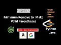 Minimum Remove to Make Valid Parentheses LeetCode 1249 code explanation in python