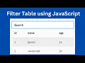 Filter a Table with JavaScript How to Filter Table in JavaScript