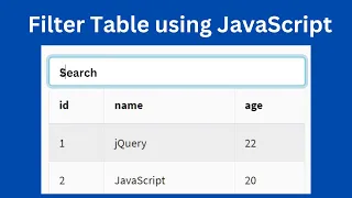 Filter a Table with JavaScript How to Filter Table in JavaScript