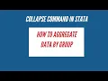 Download Lagu How to Aggregate Data by Group Stata | Collapse in Stata