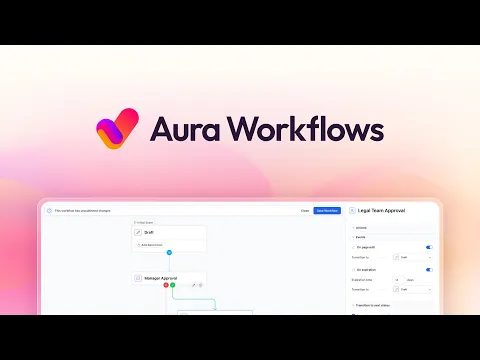 watch AURA Workflows & Approvals for Confluence (Page Publishing) video