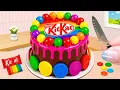 Download Lagu Kitkat Rainbow Dream Cake with Pink Drip 💖 Making Chocolate Fondant Miniature Cake 🍫 Mini Cake Stu