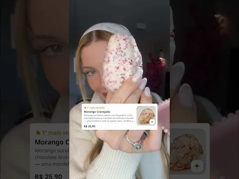 Provando o morango cravejado e comparando com morango do amor 🩷 já provaram?