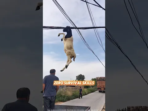 One Sheep, Zero Survival Skills 😂🐑 #Sheep #FunnySheep  #FarmAnimals #FarmLife #viral #fyp #shorts
