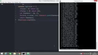 Fibonacci with javascript using node
