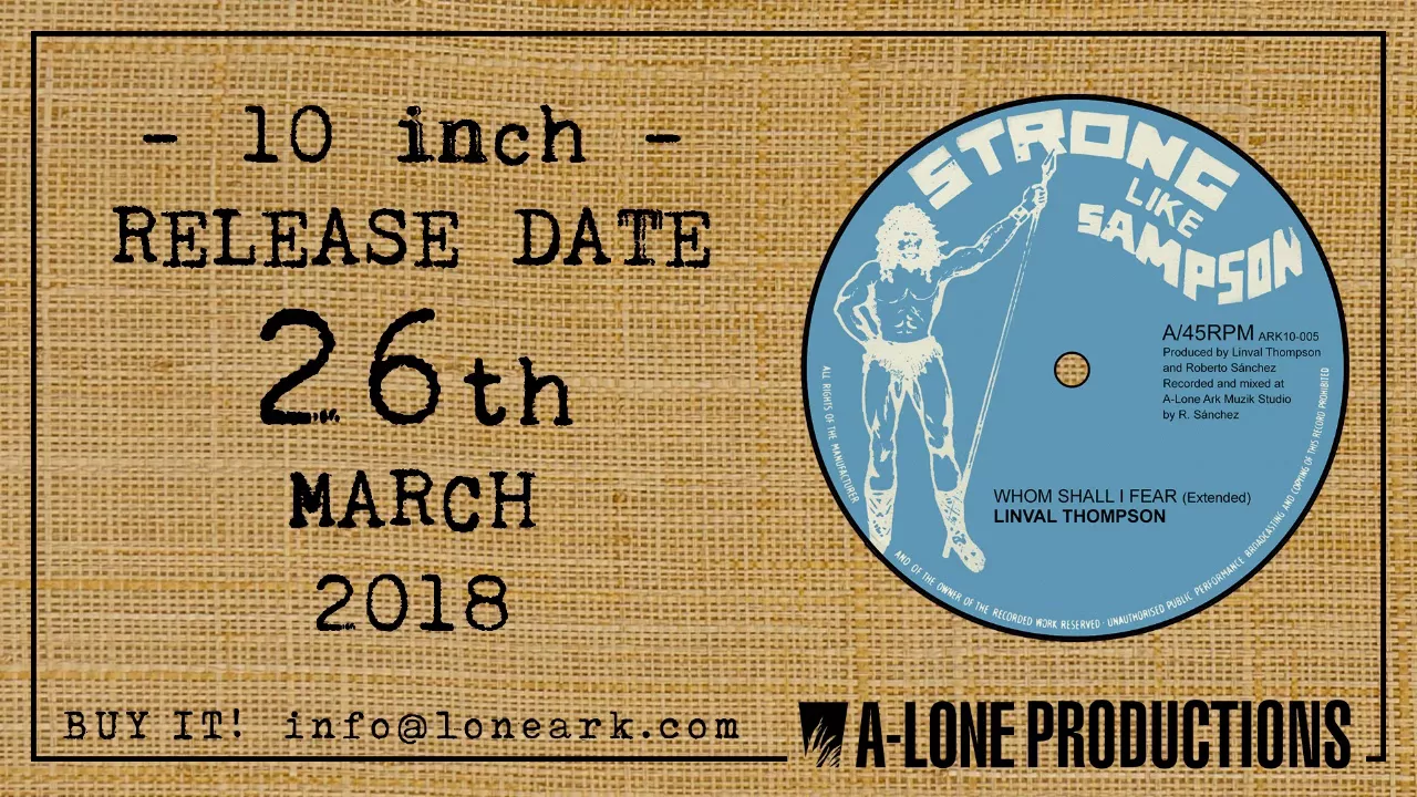 LINVAL THOMPSON - WHOM SHALL I FEAR (EXTENDED) (A-Lone Productions 10") LINVAL THOMPSON - WHOM SHALL I FEAR (EXTENDED) (A-Lone Productions 10")