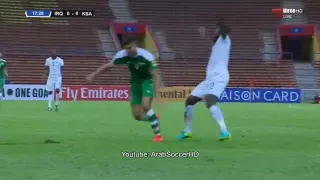 هدف المنتخب العراقي ضد السعوديه الشوط الاول عصام الشوالي 