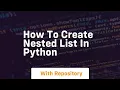 how to create nested list in python