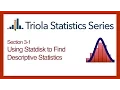 Statdisk Section 3-1 Using Statdisk to Find Descriptive Statistics