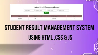 Student Result Management System HTML CSS JavaScript Mini Project