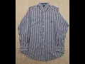 CHAPS Men s Button Up Shirt Large Tall Long Sleeve Oxford Purple White Green Striped 0243