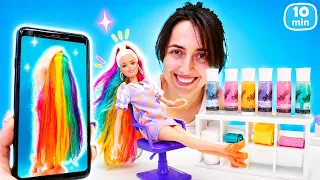 Barbie Sevcan'ın salonunda saçını boyamak istiyor | Güzellik oyunu