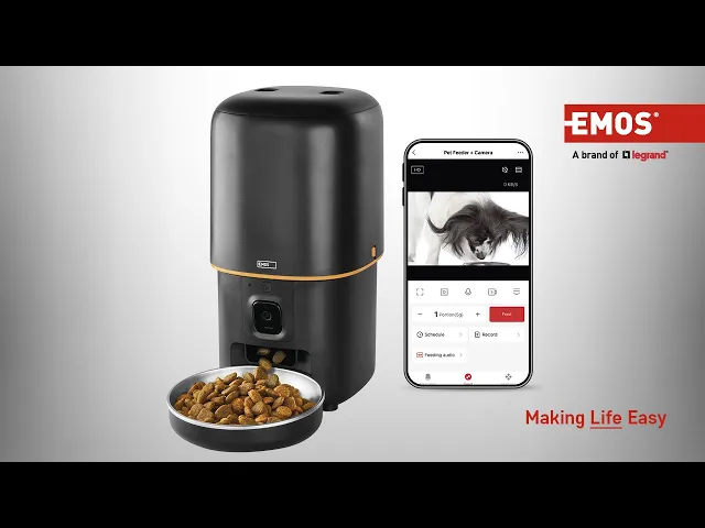 Поилка за домашни любимци PET-202 Wi-Fi GoSmart EMOS с мобилно приложение за управление и автоматично хранене.