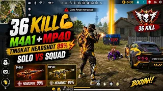 36 Kill 💪 M4A1+MP40 99%Headshot Rate ⚡| Solo Vs Squad 🪂[ Full Gameplay ]