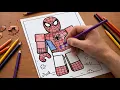 Coloring Robot Spiderman Step by Step Relaxing Satisfying Coloring Tutorial