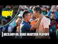 Rory McIlroy Justin Rose playoff matchup 2025 Masters