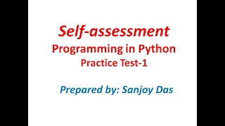 Programming in Python Practice Test - 1
