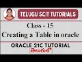 Oracle 21C Class-15 Creating a Table in Oracle Telugu Scit Tutorias Oracle 21C
