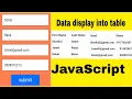 HTML form data display in table by JavaScript bangla tutorial