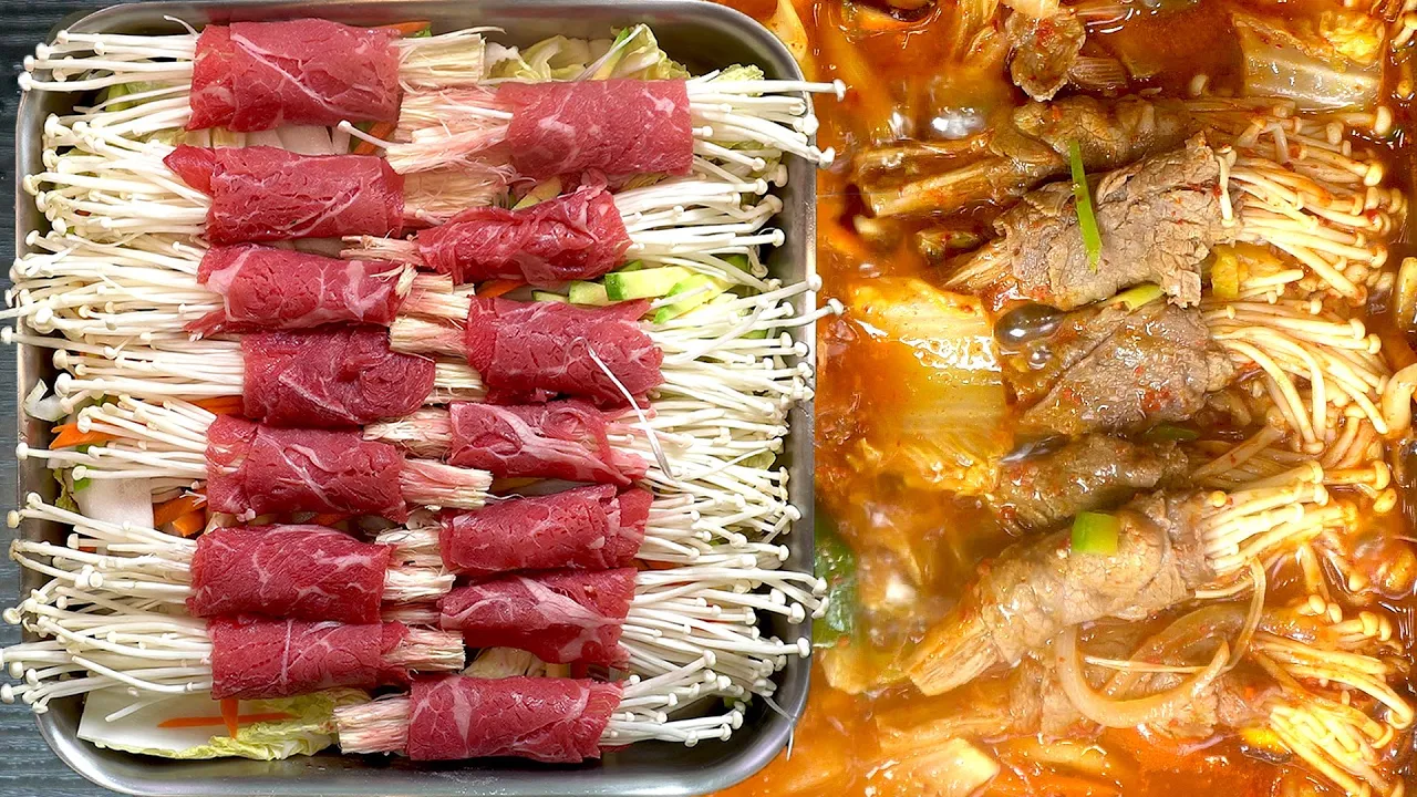 불고기 버섯 마리 전골