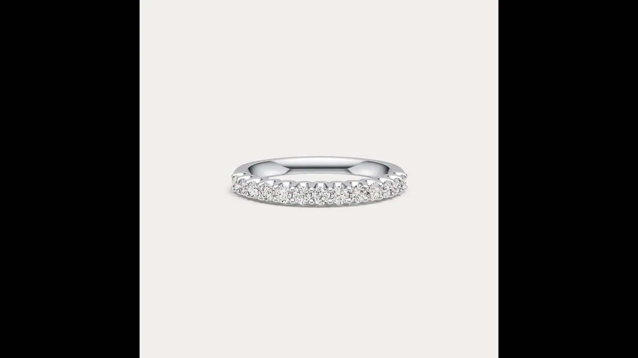 0.6 CTW Lab-Grown Diamond Classic Half Eternity Ring in Sterling Silver