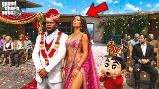 Franklin MARRIED His Girlfriend in GTA 5 | Shinchan & Spiderman Attend the Wedding!💍❤️