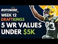 5 WRs Under 5K on Draftkings - NFL Week 12-RotoWire