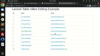 Laravel Inline Edit Table Rows