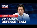 Defense spokesperson Atty Poa gives updates on Day 16 of VP Sara s impeachment trial Aug 17 2026